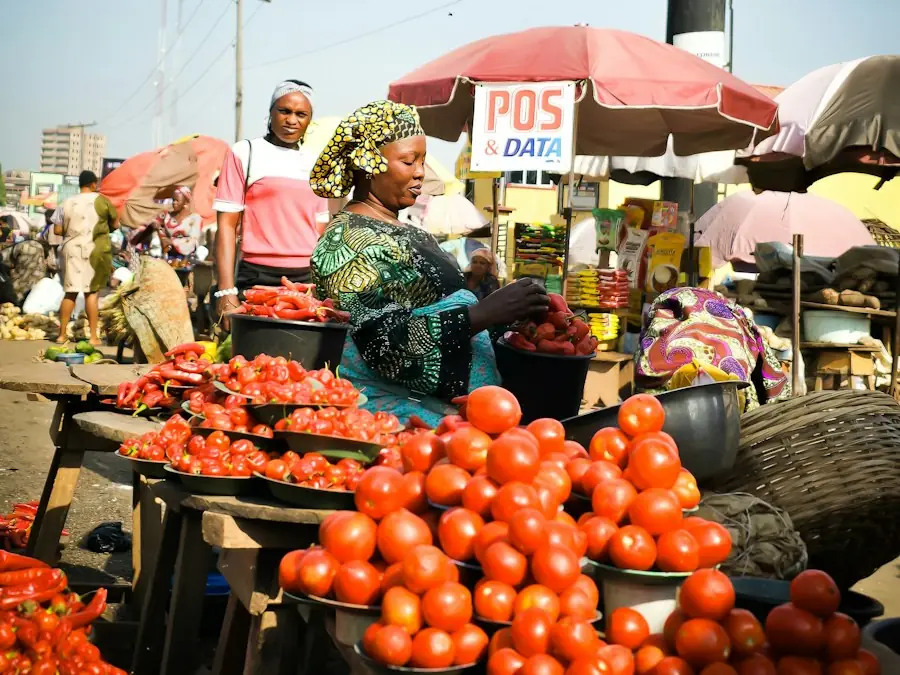 Market stall with fresh tomatoes